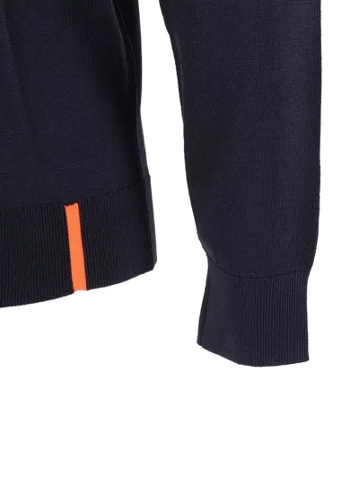 Rrd Fitted Round-neck Sweater With Smooth Texture In Blue