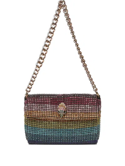 Kurt Geiger Rhinestone-embellished Chain Shoulder Bag In Blue