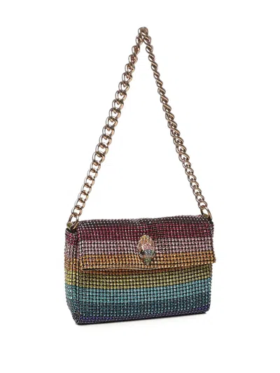 Kurt Geiger Rhinestone-embellished Chain Shoulder Bag In Blue