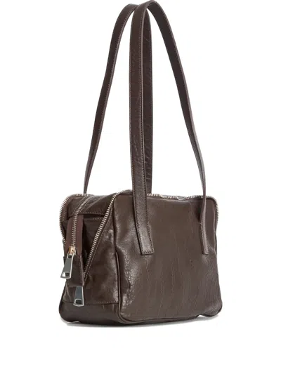 Amine Small Milux Double Zip Shoulder Bag In Brown