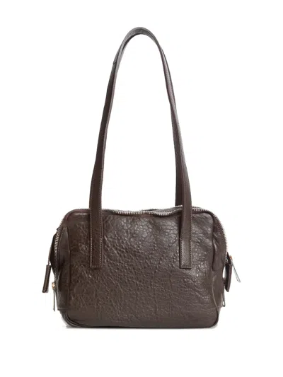 Amine Small Milux Double Zip Shoulder Bag In Brown