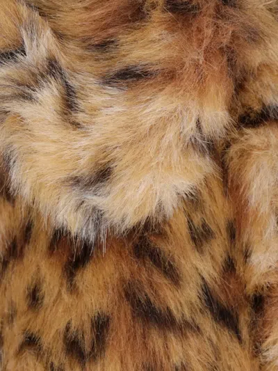 Max Mara Giacca Uta In Ecopelliccia Leopardata In Brown