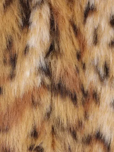 Max Mara Giacca Uta In Ecopelliccia Leopardata In Brown