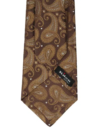 Kiton Paisley-pattern Tie In Brown