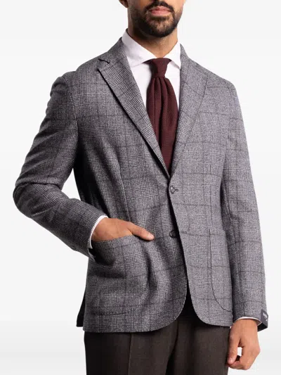 Barba Napoli Easy Checked Blazer In Gray