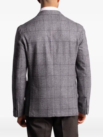 Barba Napoli Easy Checked Blazer In Gray