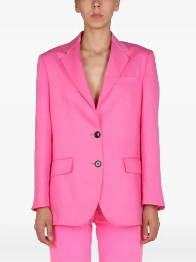 Msgm Single-breasted Jacket In Pink