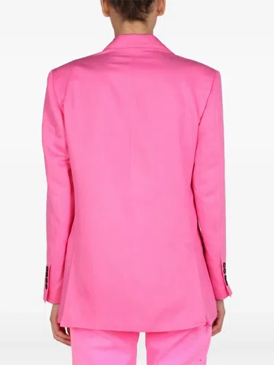 Msgm Single-breasted Jacket In Pink
