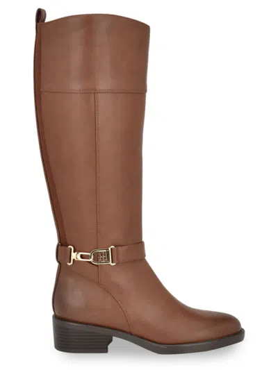 Tommy Hilfiger Women's Lonni Faux-leather Riding Boots In Brown