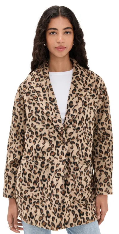 Z Supply Lennon Animal Coat Suede In Animal Print