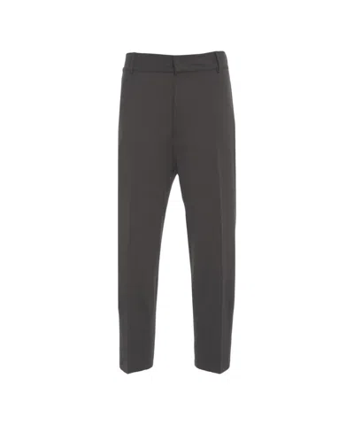 Grifoni Tailored Brown Chino Trousers With Refined Finish In Gray
