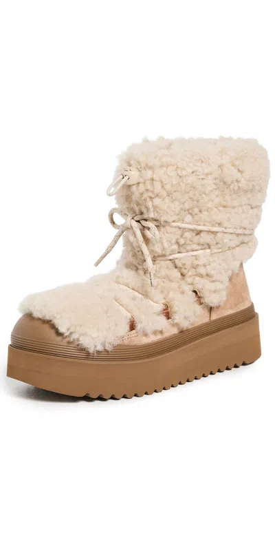 Tory Burch Mellow Shearling Boots In Pink