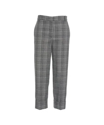 Liu •jo Glencheck Trousers In Gray