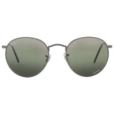 Ray Ban Round Metal Chromance Polarized Green Gradient Round Men's Sunglasses Rb3447 004/g4 50 In Gray
