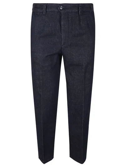 Briglia Tailored Blue Trousers With Subtle Texture In Black