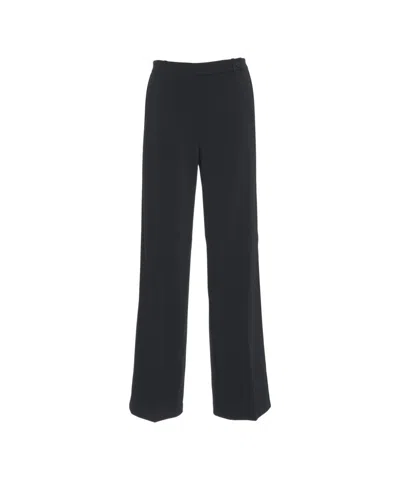 Pinko Tailored Chino Trousers With Smooth Texture And Classic Silhouette In Black
