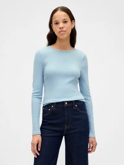 Gap Modern Rib Crop T-shirt In Blue