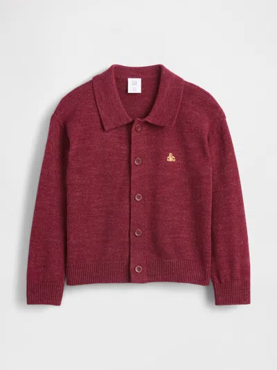 Gap Baby & Toddler Collared Button-front Sweater In Red