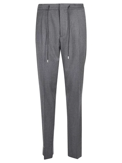 Lardini Stretch Combed Flannel Trousers In Gray