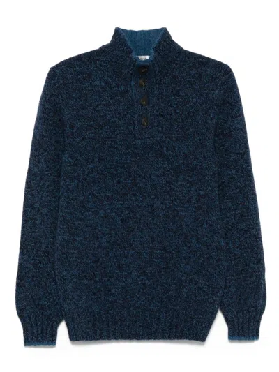 Vengera Textured Knit Sweater With High Collar In Black