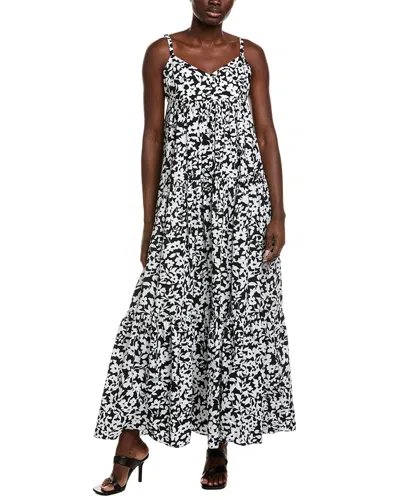 Michael Kors Collection Tiered Floral Maxi Dress In Black