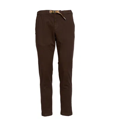 White Sand Pima Cotton Long Pants In Brown