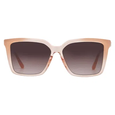 Guess Brown Gradient Square Ladies Sunglasses Gu00099 25f 55 In Gray