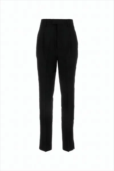 Ami Alexandre Mattiussi Tailored Black Suit Pants With High Waist And Sharp Pleats In Black