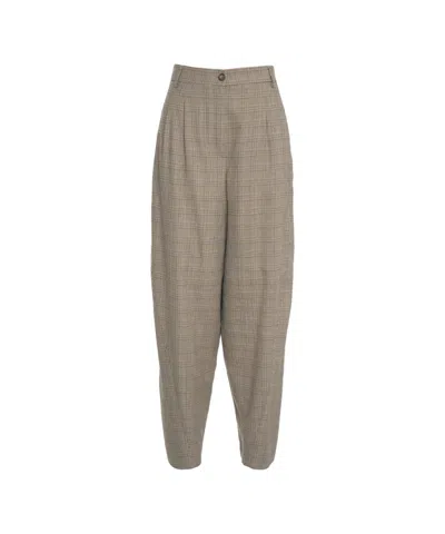 8pm Lorelei' Checkered Trousers In Brown
