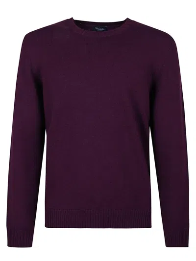Drumohr Fine Knit Deep Purple Sweater In Black
