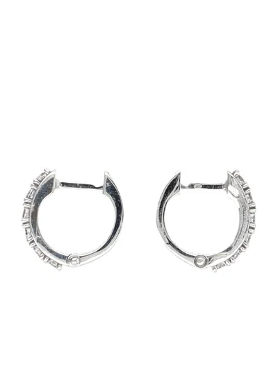 Emanuele Bicocchi Crystal Hoop Earrings In Gray