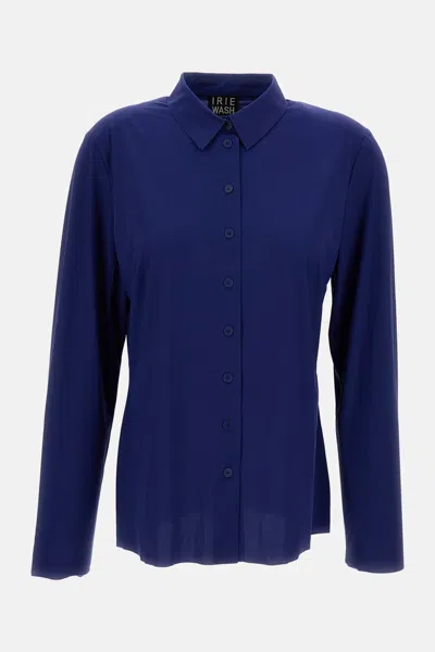 Irie Button-up Poplin Shirt In Blue