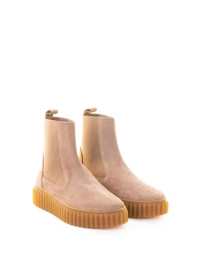 Voile Blanche Suede Platform Boots In Brown