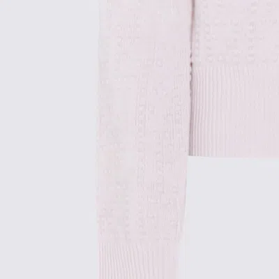 Fendi Women Powder Pink Stretch Wool Blend Sweater In Neutral