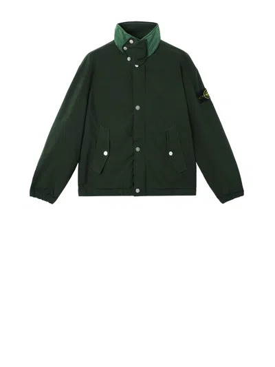 Stone Island Coach Jacket With Anti-drop And Snap Pockets In Green