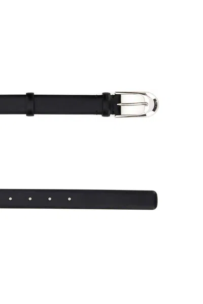 Khaite Dark Brown Suede Belt In Black