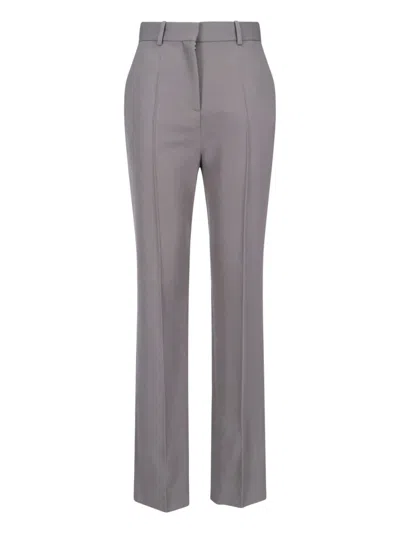 Calvin Klein Straight Leg Trousers With Belt Loops And Pockets In Gray