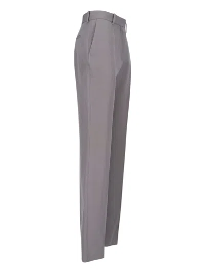 Calvin Klein Straight Leg Trousers With Belt Loops And Pockets In Gray