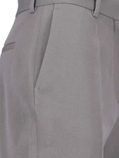 Calvin Klein Straight Leg Trousers With Belt Loops And Pockets In Gray