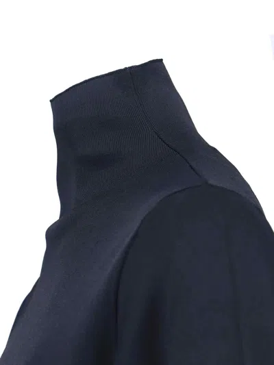 Calvin Klein Fitted Long Sleeve High Neck Dress In Blue