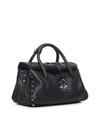 Zanellato Dotta Centauro Small Leather Handbag In Black