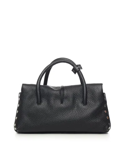 Zanellato Dotta Centauro Small Leather Handbag In Black