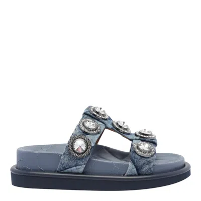 Kurt Geiger Orson Crystal Sandals In Blue