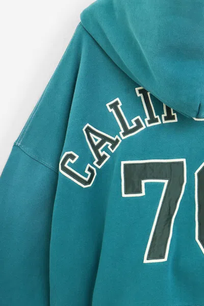 Erl Unisex Letterman Hoodie In Green