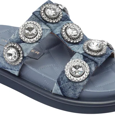 Kurt Geiger Orson Crystal Sandals In Blue