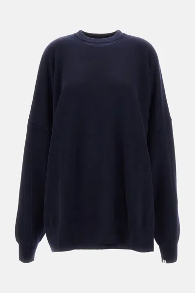 Extreme Cashmere Tes Long-sleeved Minimalist Pullover Sweater In Blue