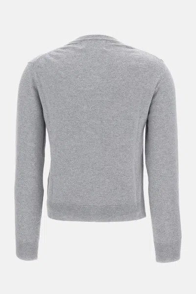 Alessandro Enriquez Crewneck Cardigan In Gray
