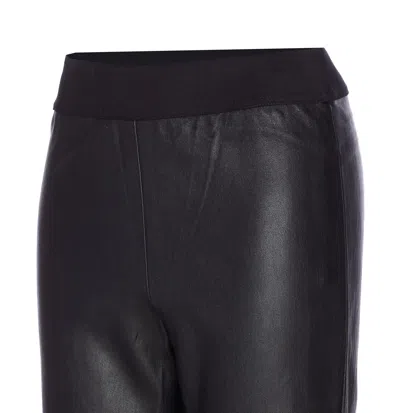 Uma Wang Stretch Leather Trousers Seam Detailing In Black