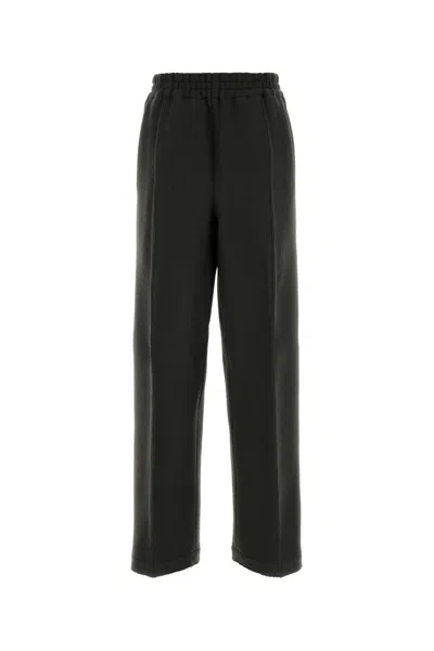 Ami Alexandre Mattiussi Ami Women Charcoal Wool Wide-leg Pant In Gray