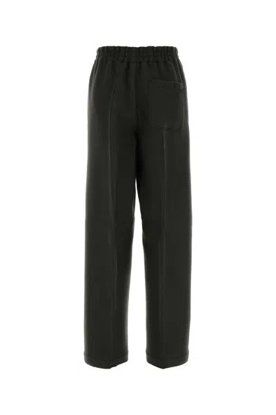 Ami Alexandre Mattiussi Ami Women Charcoal Wool Wide-leg Pant In Gray
